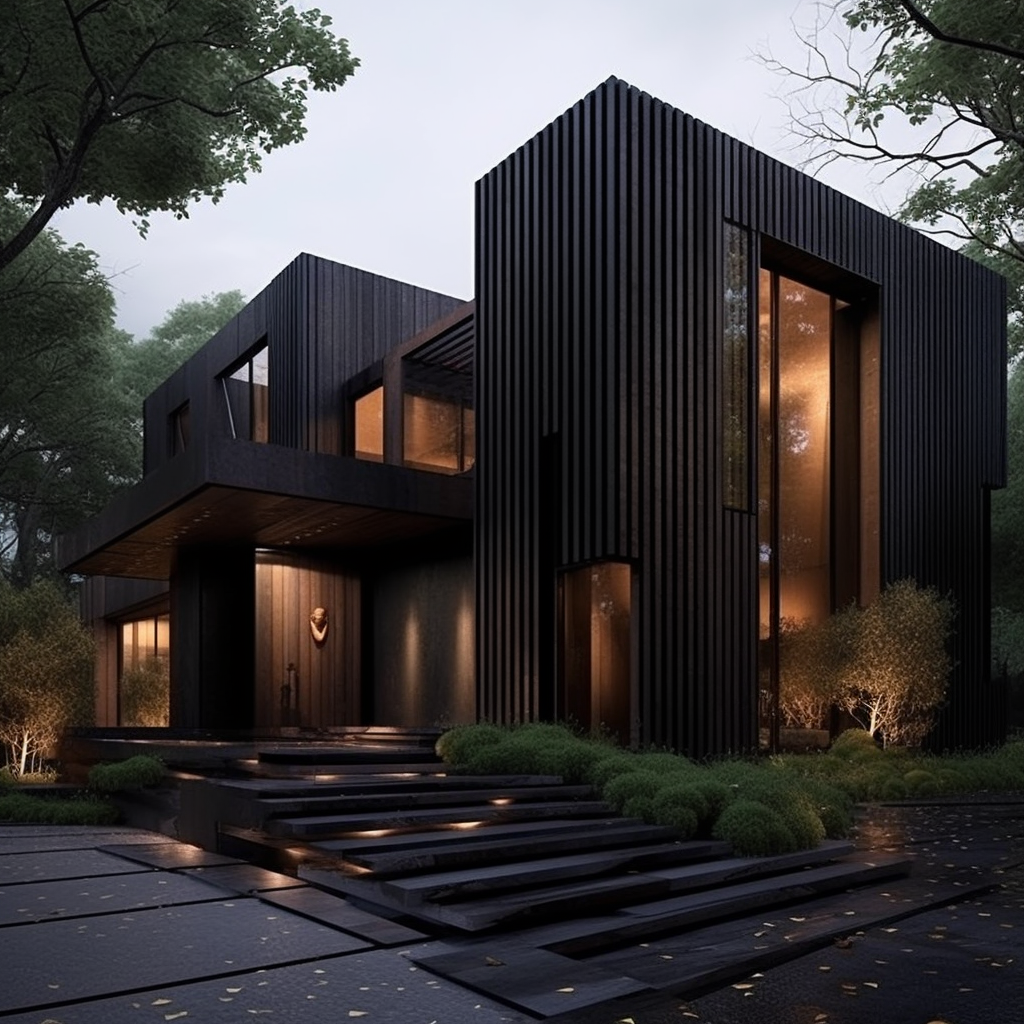 Architectural masterpiece in black wood