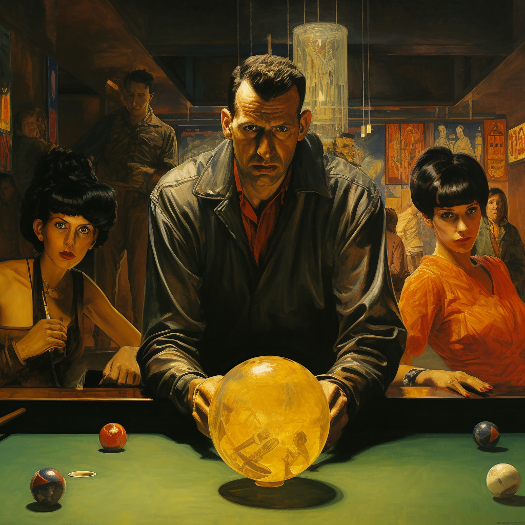 Norman Rockwell's Blade Runner Bowling Scene