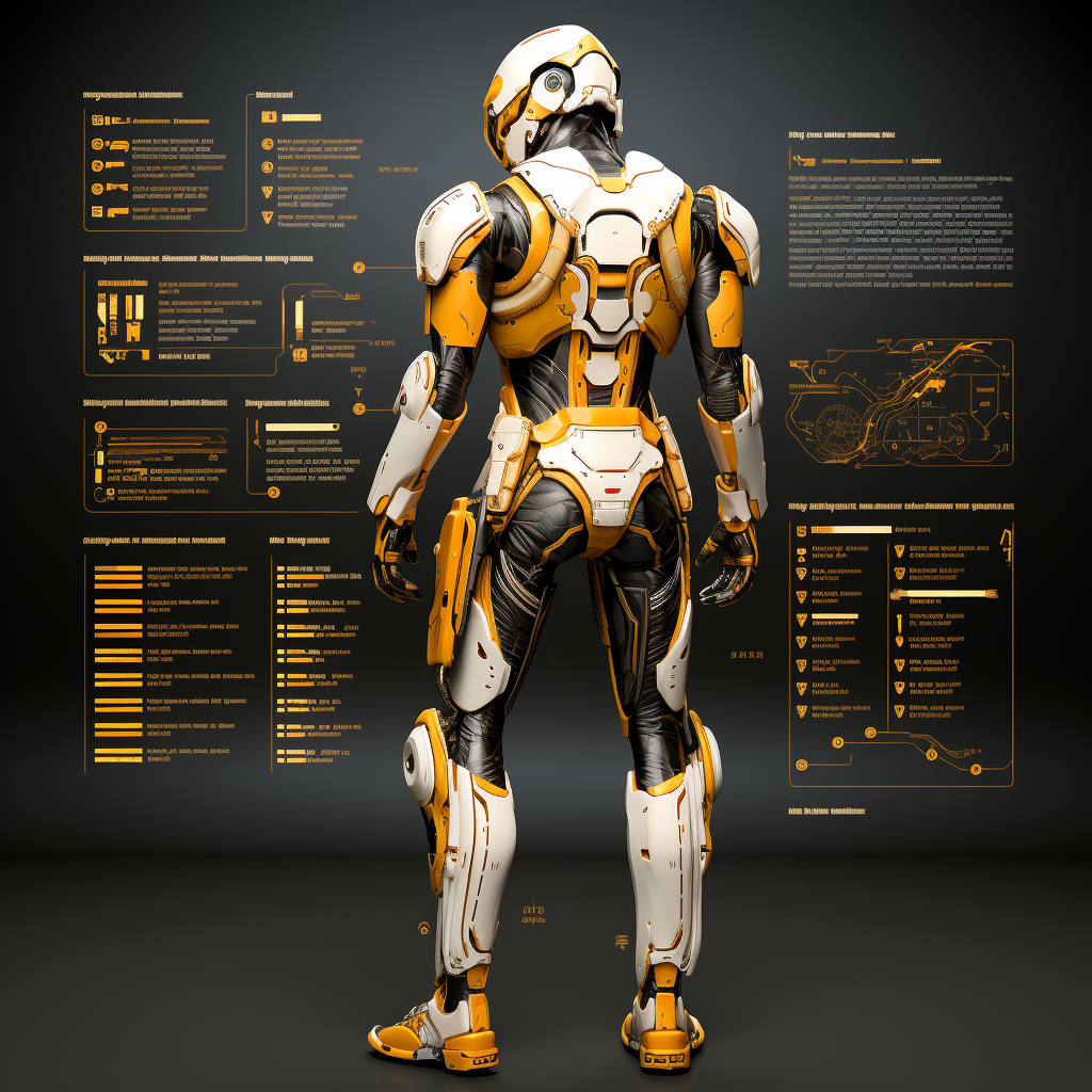 Minimalist CyberPunk Character Reference Sheet