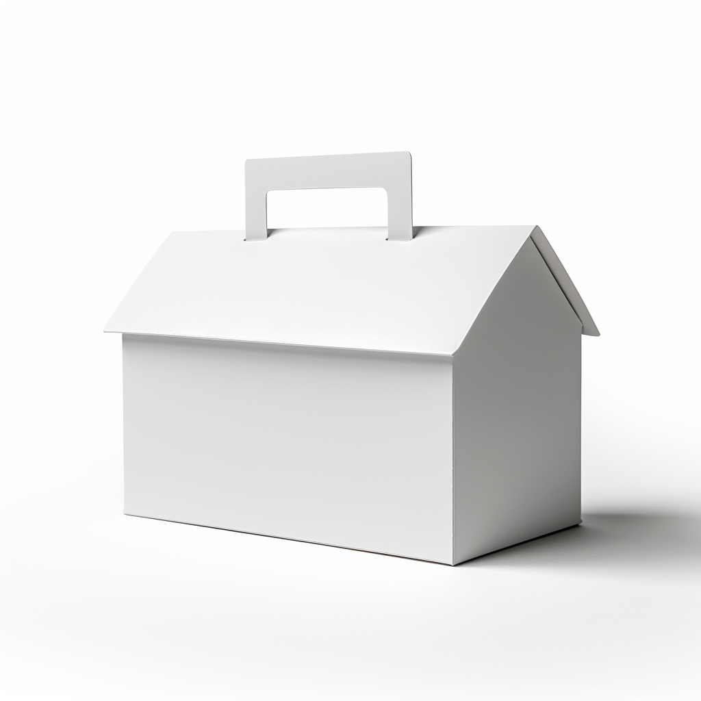 Blank Gable Box Mockup on White Background