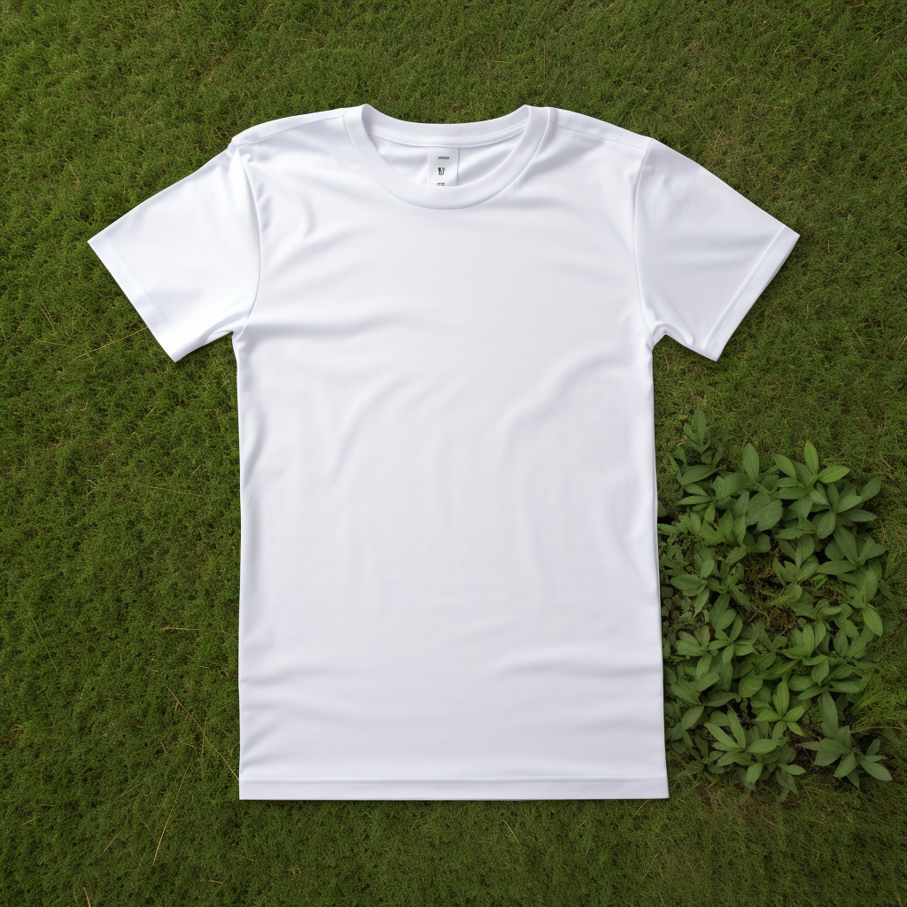 Blank white tshirt on ground