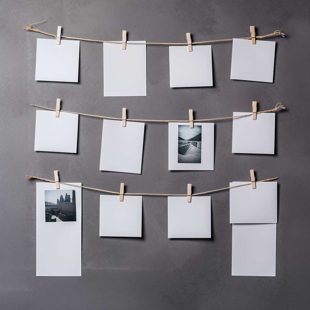 Blank photo frame with soft shadows and magnet tape