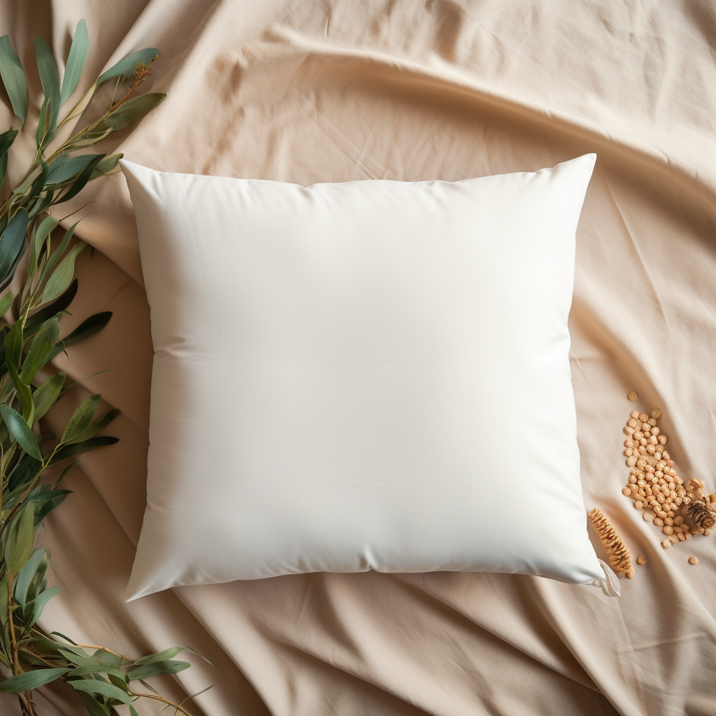 Blank Rounded Pillow Flatlay - Perfect for Home Decor