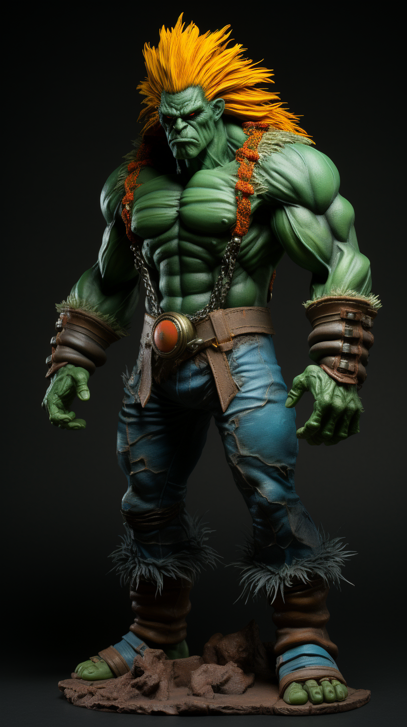 Superhero inspired by Blanka from Street Fighter