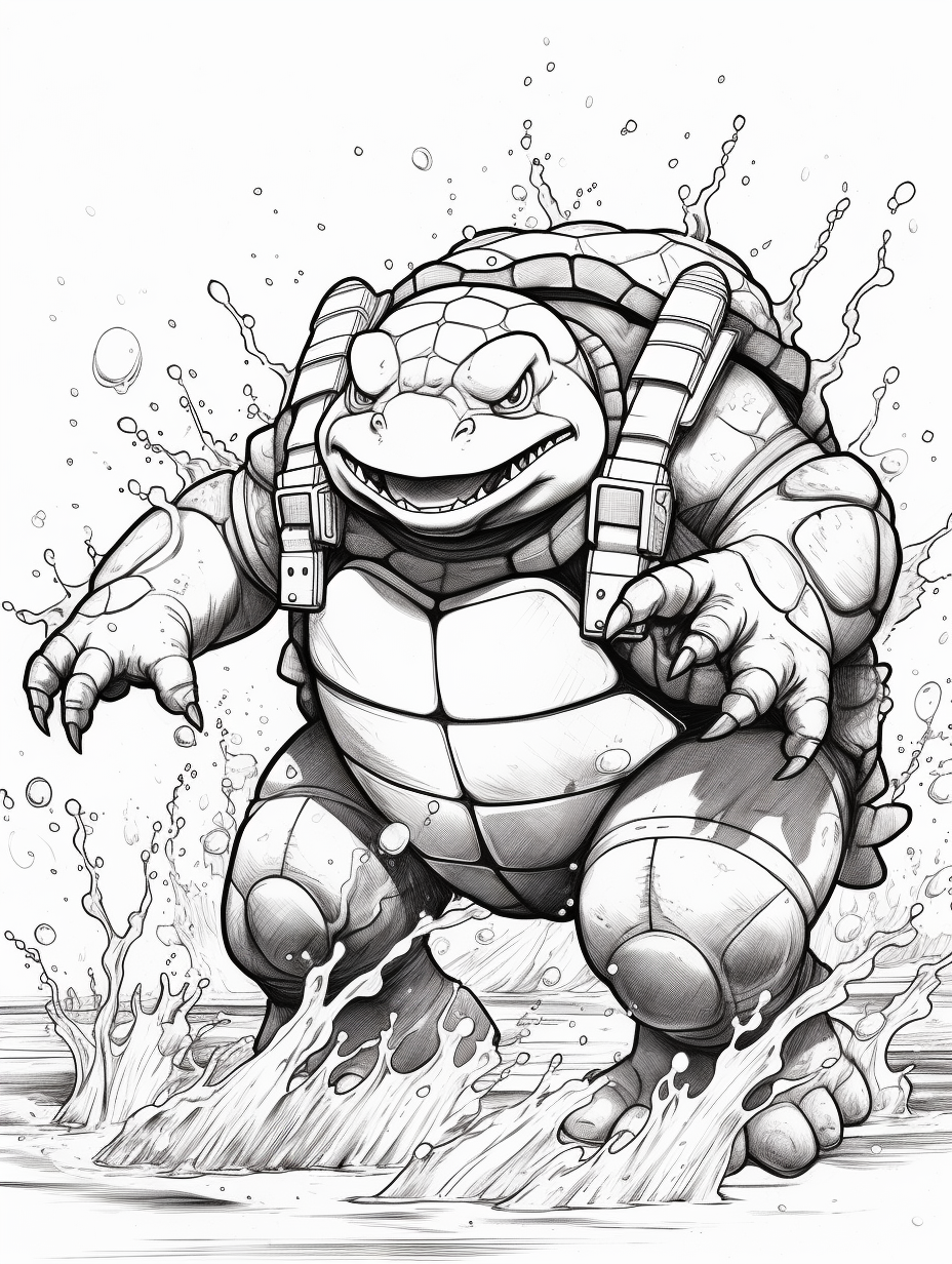 Coloring page of Blastoise