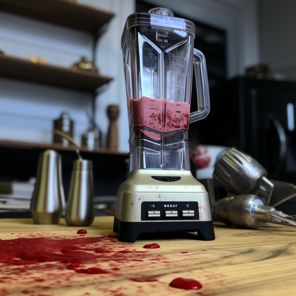 Blender with Red Splatter