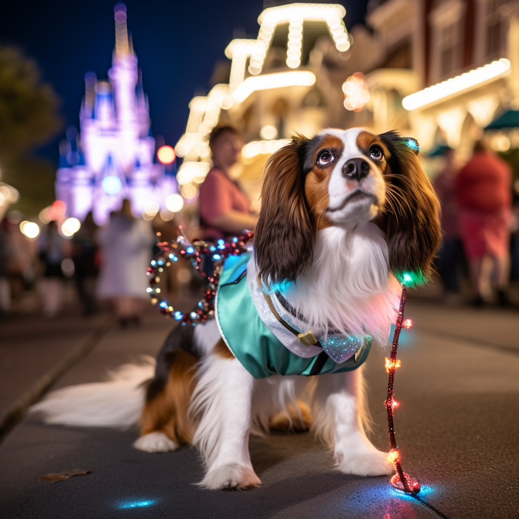 Cavalier King Charles Spaniel in Spectromagic Nighttime Parade