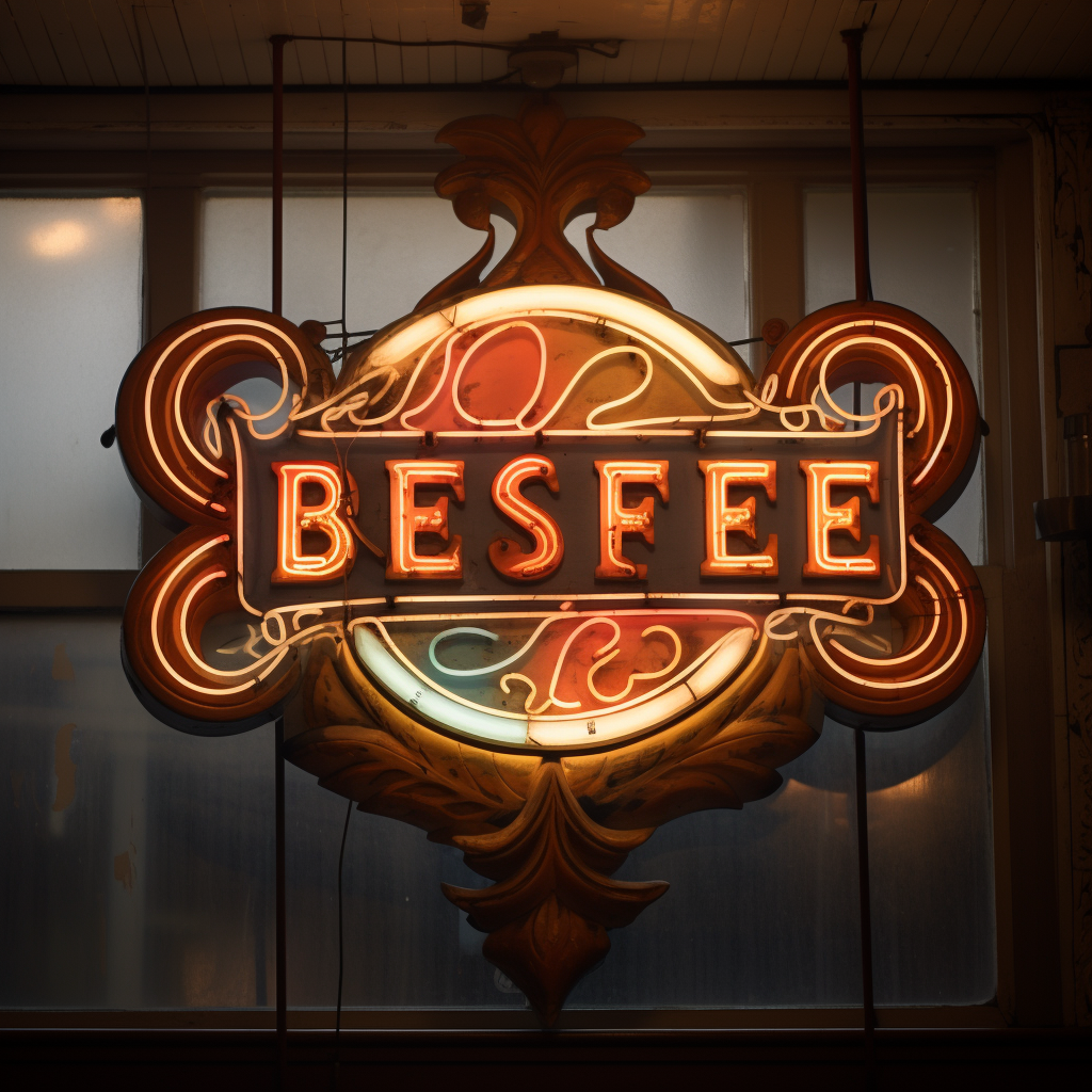 Stylish Blessed Cafe Sign