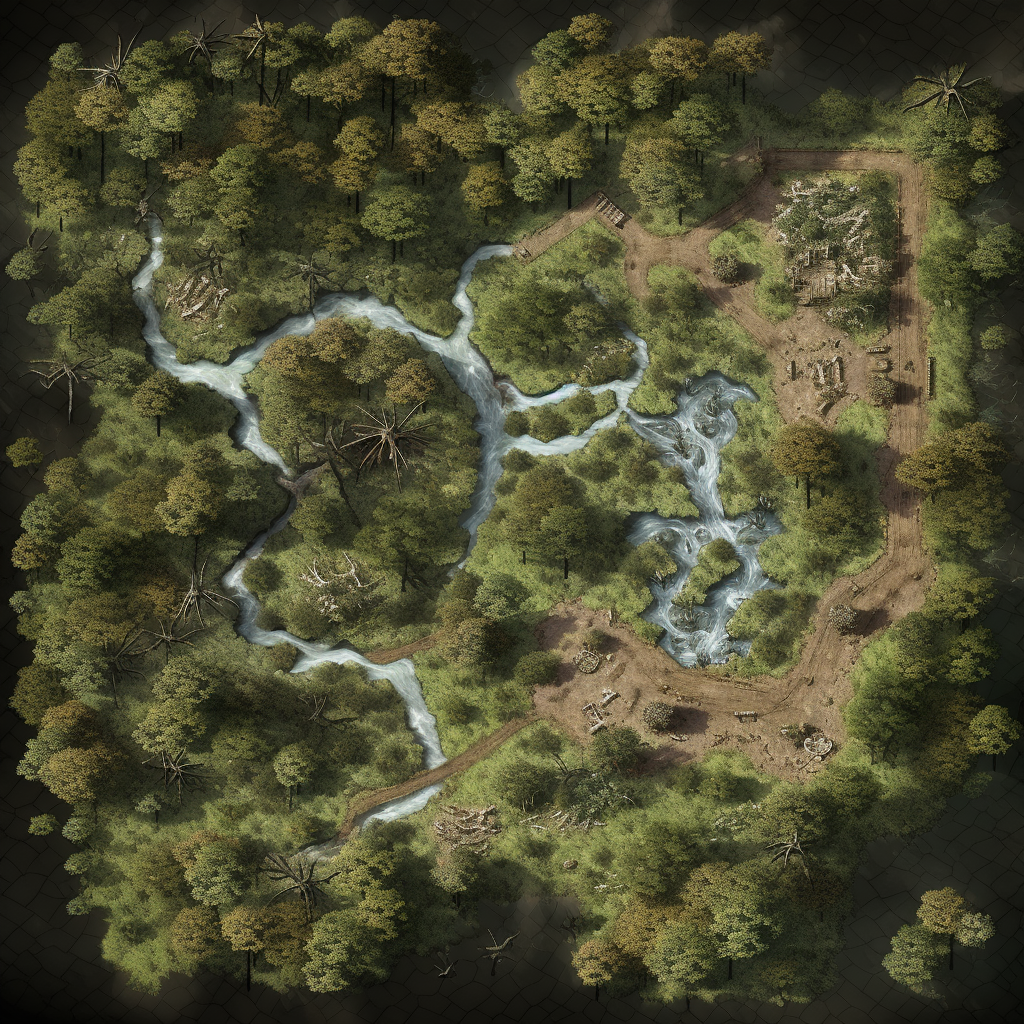 Blighted Forest Map in DND 5E Style