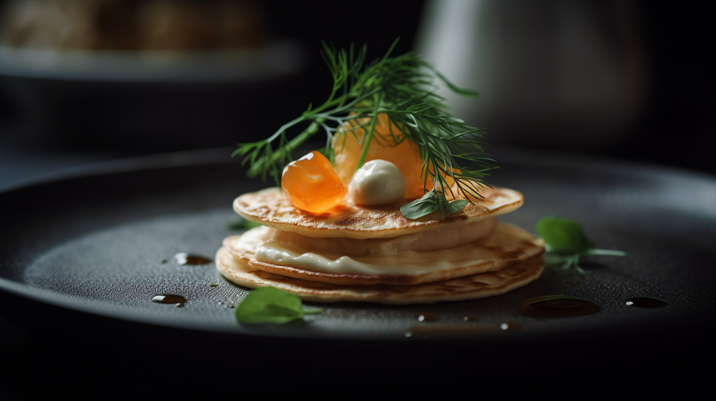 Food Photography - Blini in Luxurious Michelin Kitchen