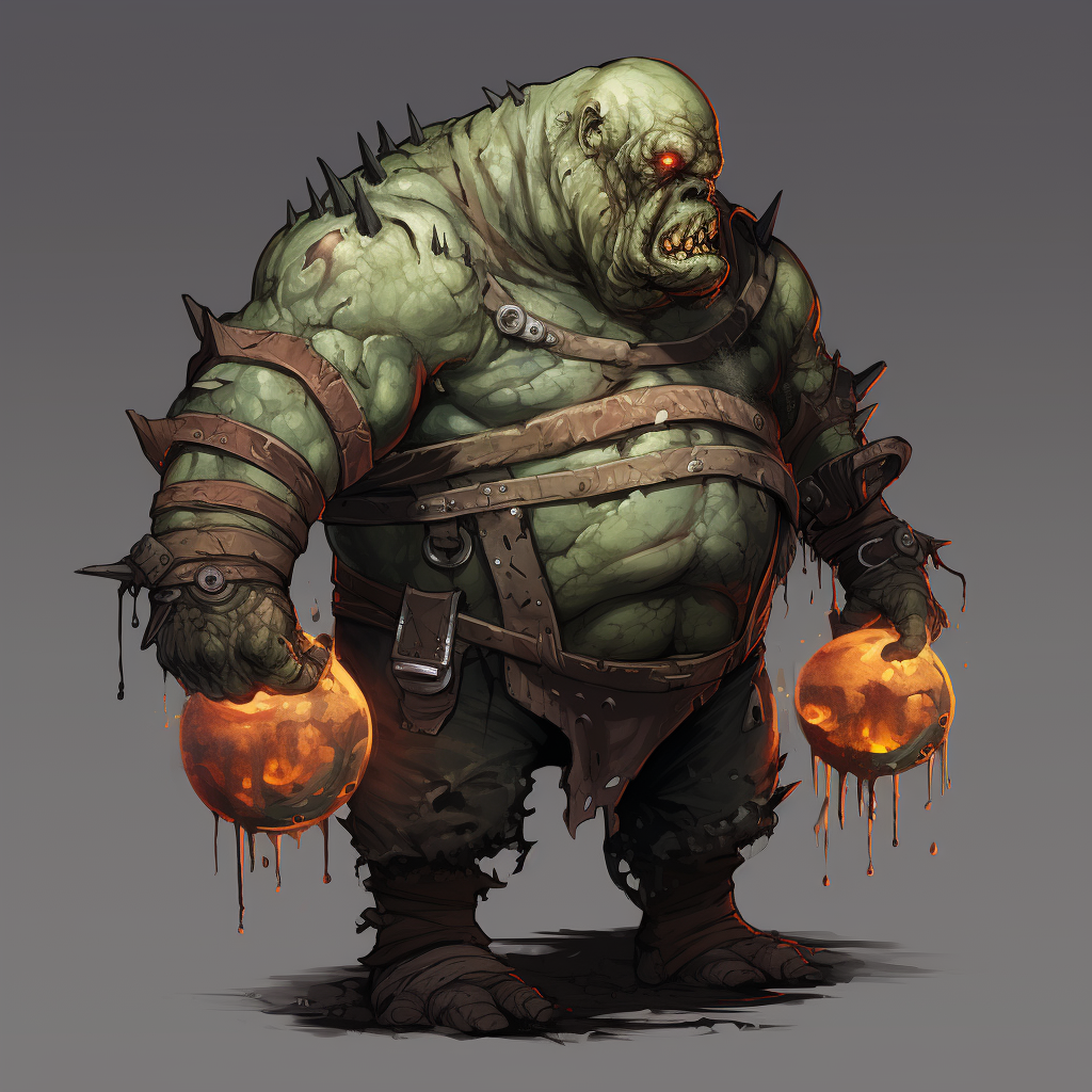 Bloated zombie about to explode