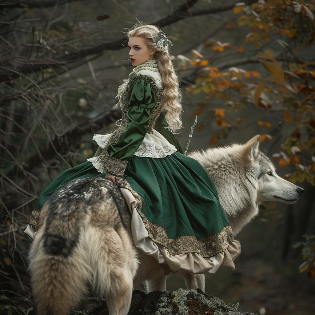 young girl wolf medieval dress