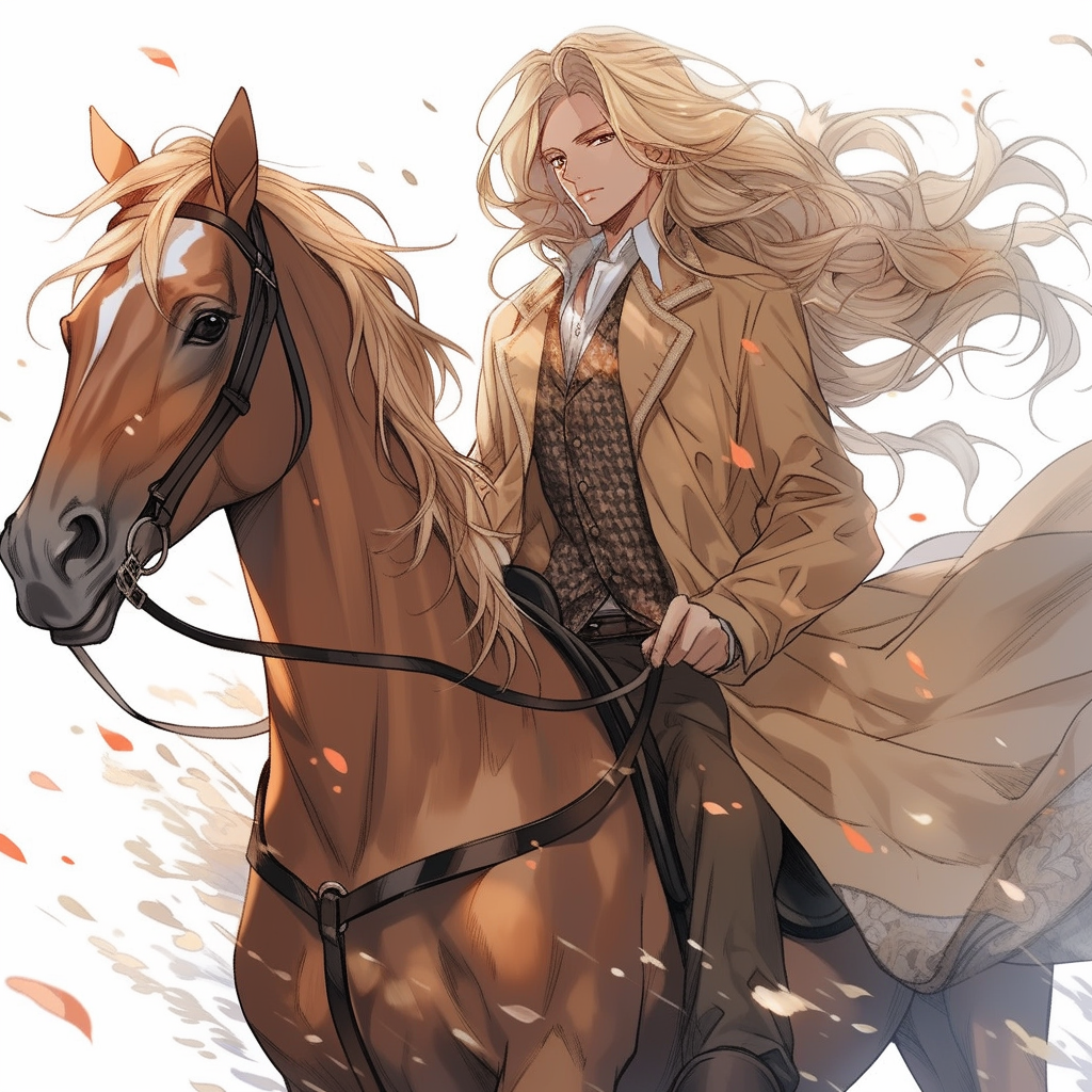 Horse with blond hair, chesnut coat, and blue eyes