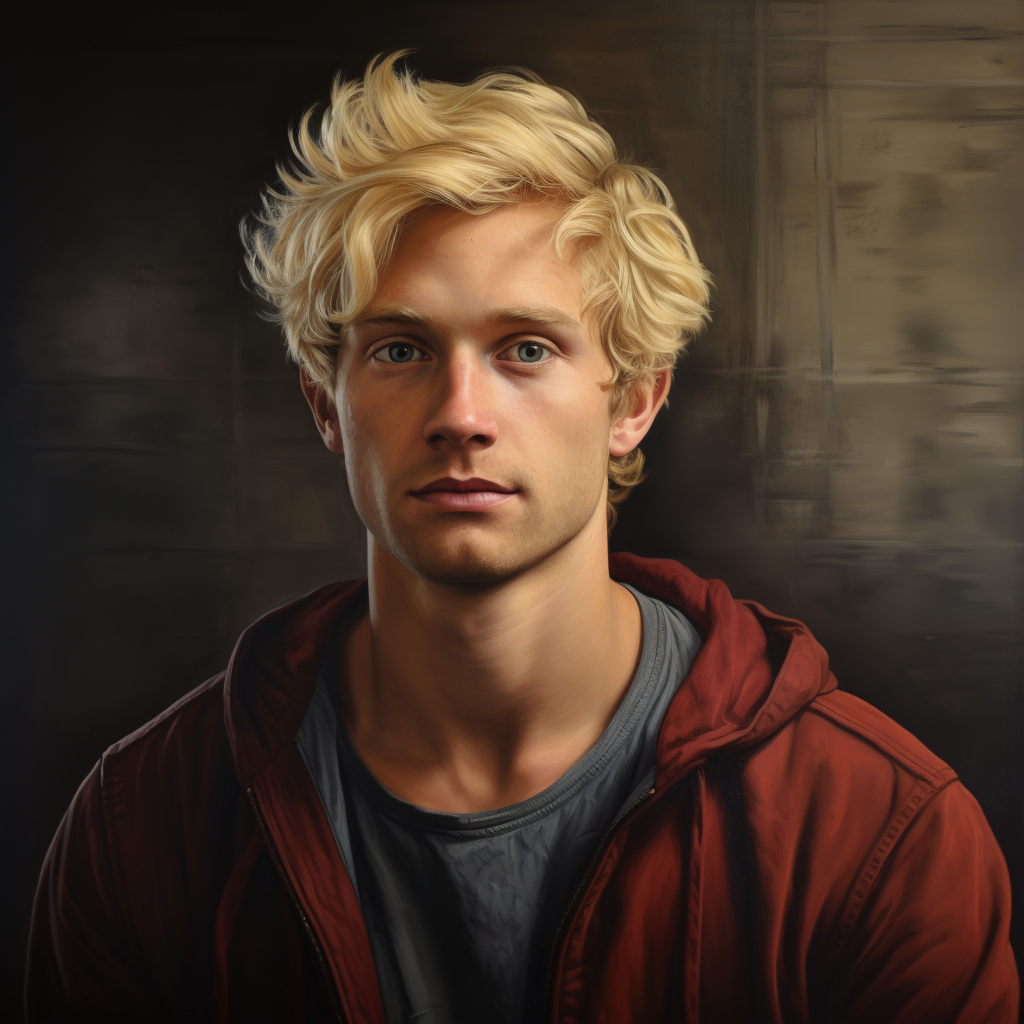 friendly blond haired male portrait