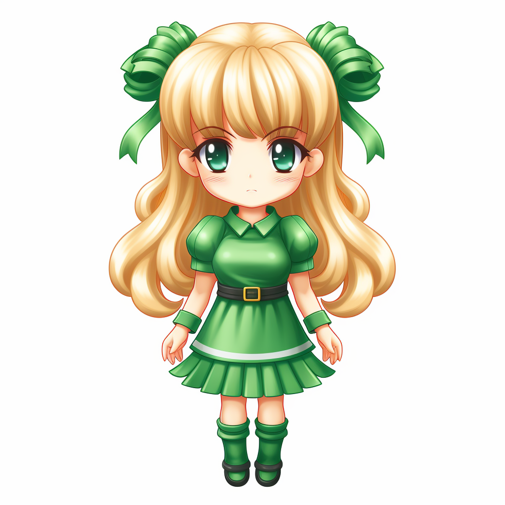 Blond Teenager in Green Costume Sprite