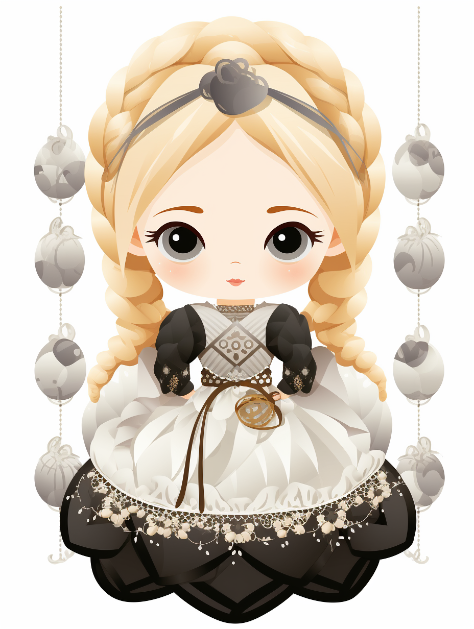 Blonde doll with double braids