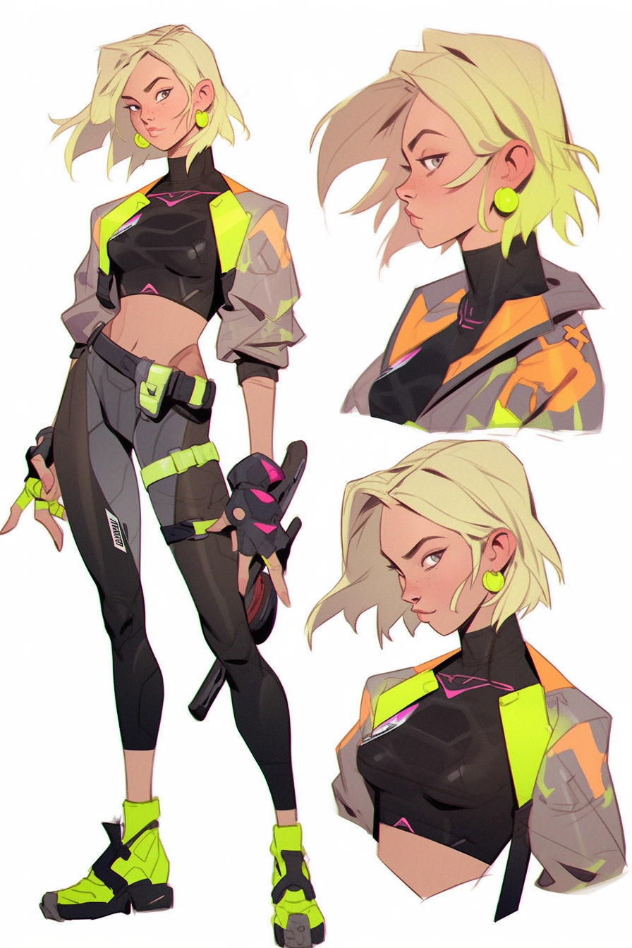 Blonde female hunter character in Spiderverse artstyle