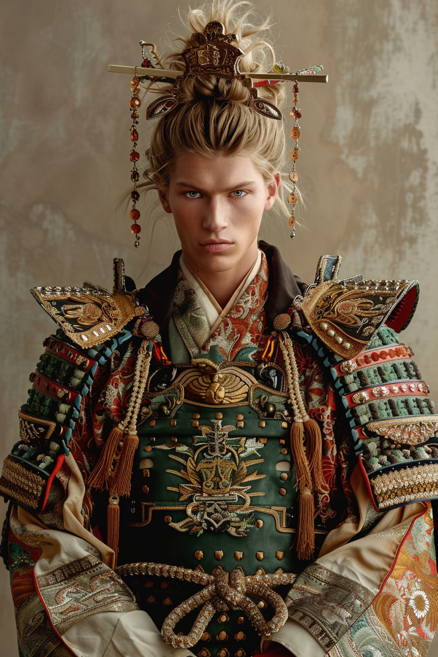 Blonde Muscular Samurai Armor