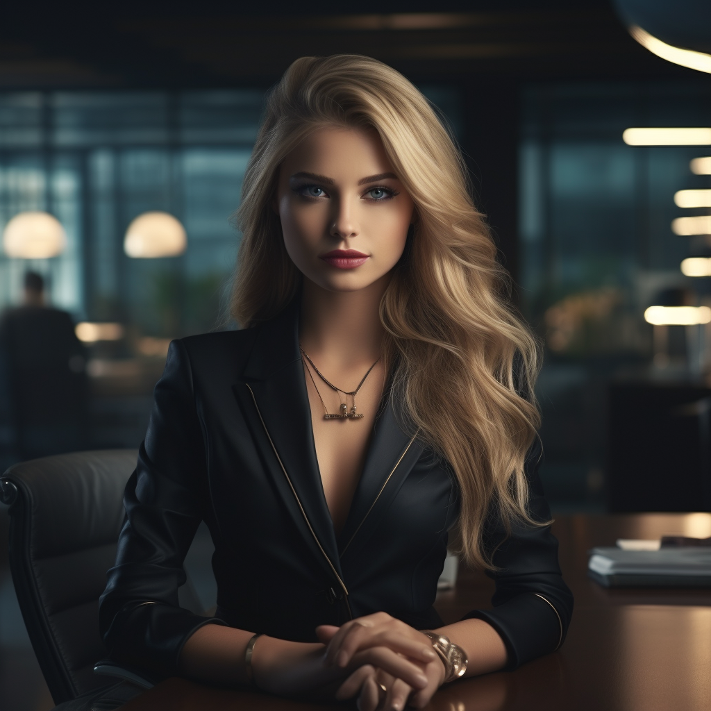 Gorgeous blonde businesswoman in luxury office