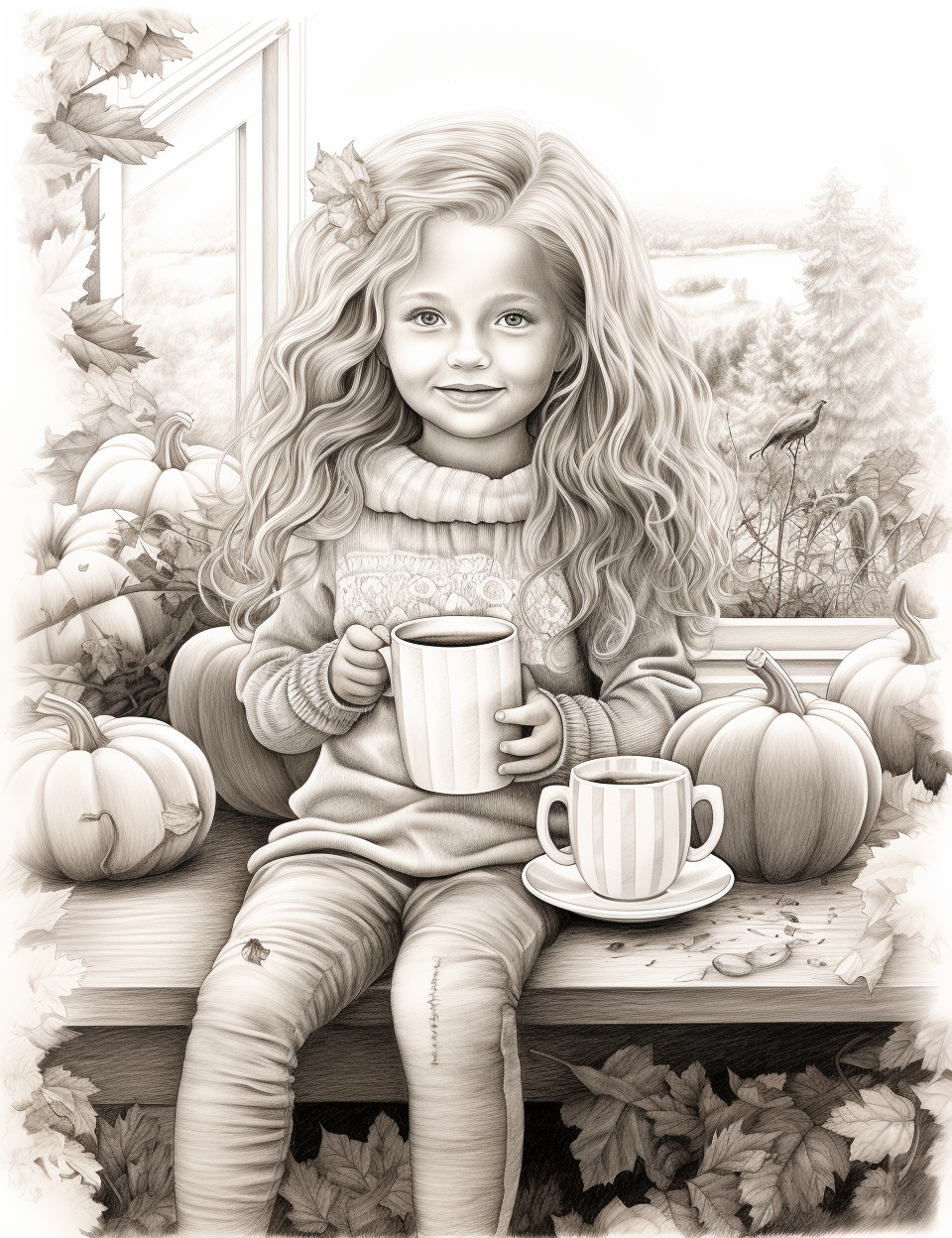 6-year-old girl enjoying hot chocolate