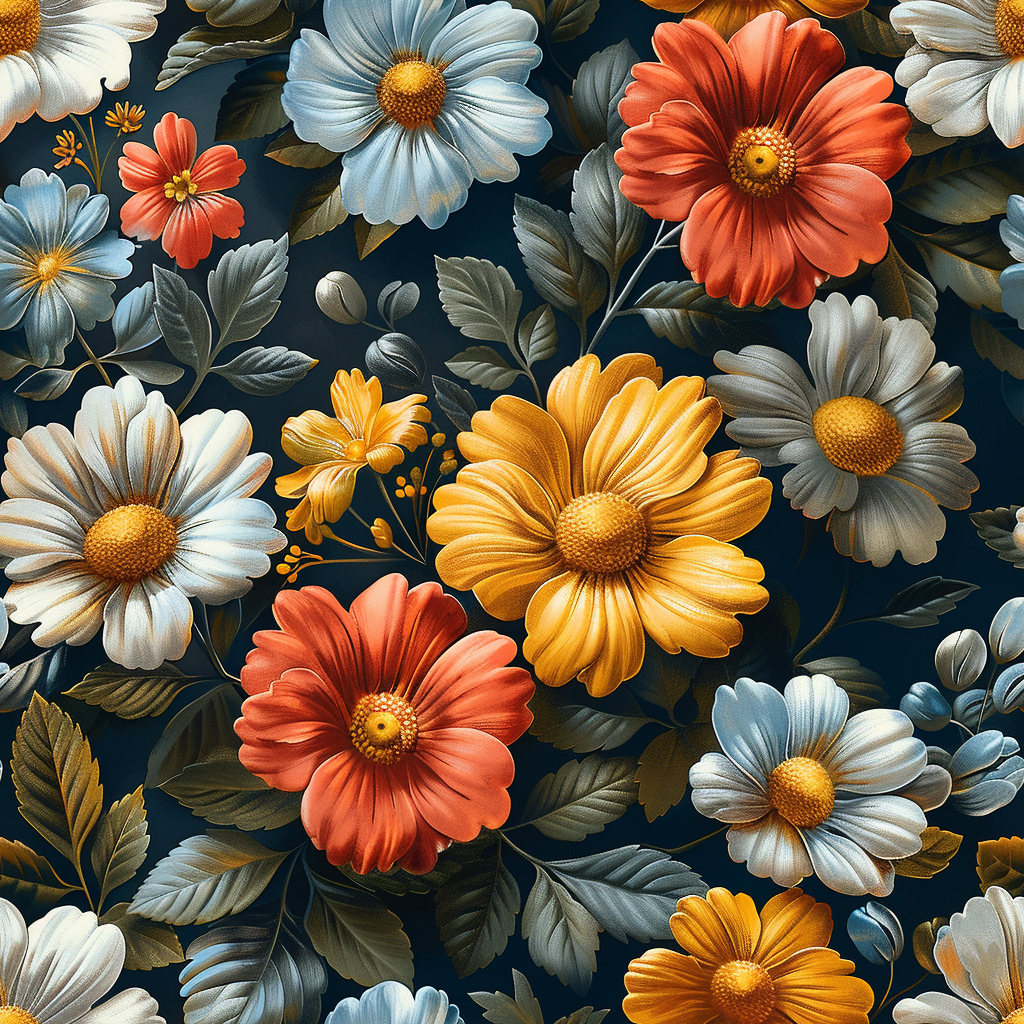 Bloomed Flowers on Dark Gray Background