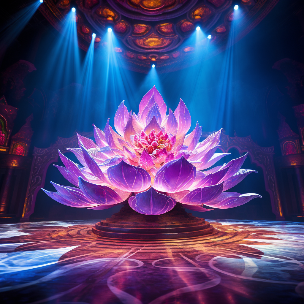 Stunning Blooming Lotus Flower on Stage