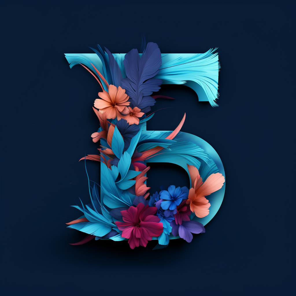 Blue Colored Letter F Illustration