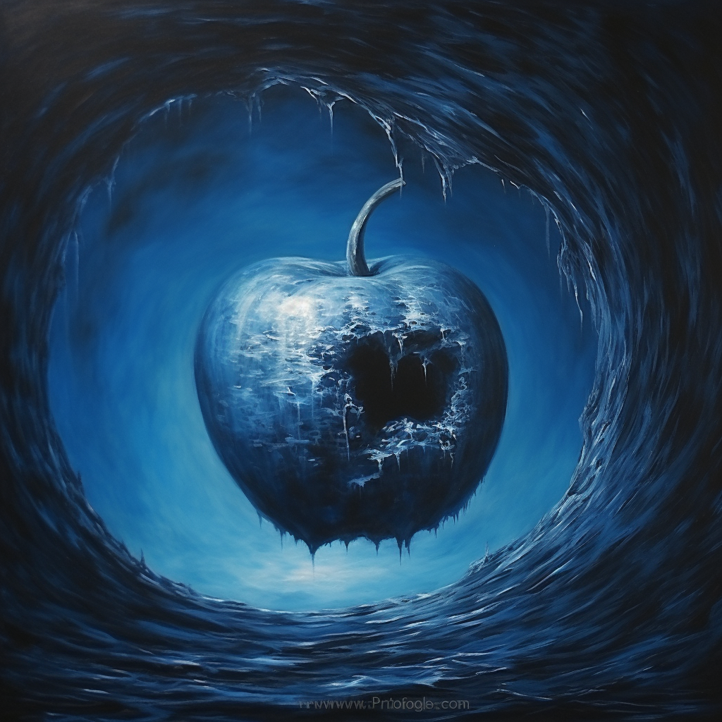 Blue Apple of Death Oil Art