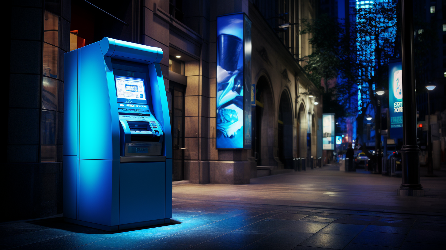 Blue ATM Machine in CBD