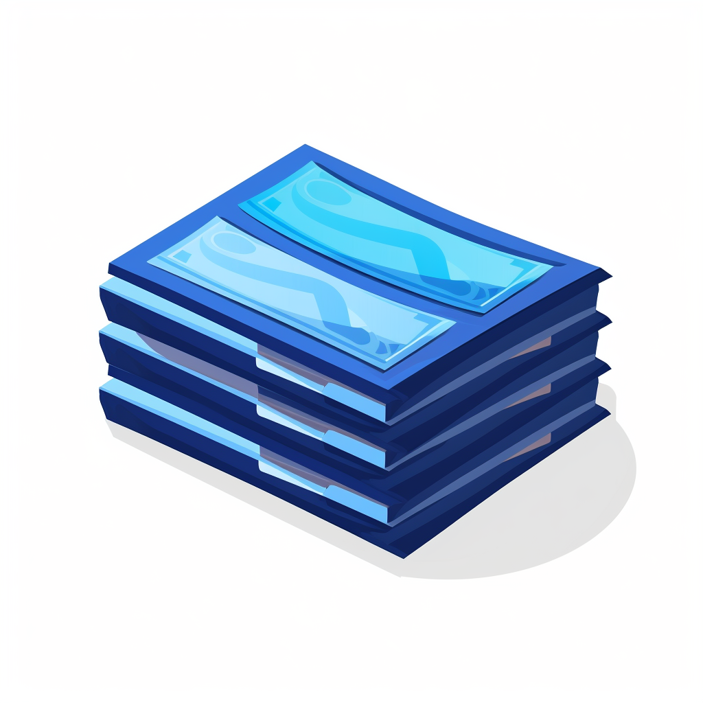 Blue banknotes minimalist icon