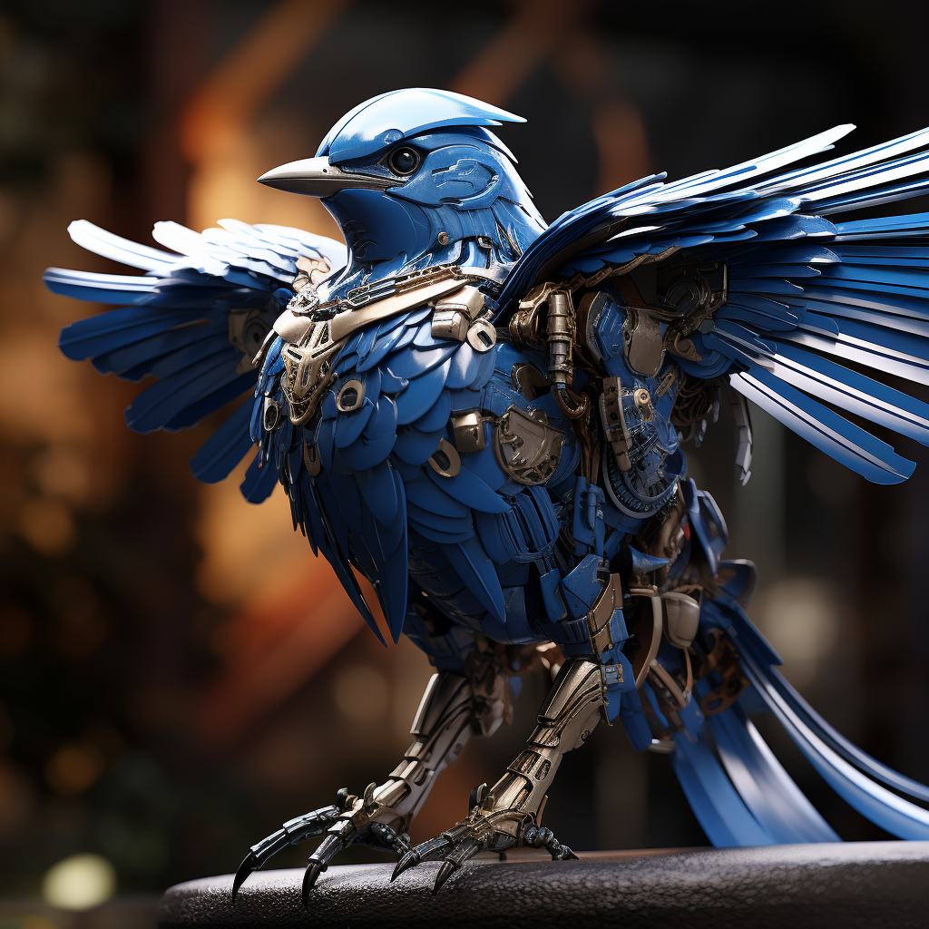 Blue bird soldier superhero with bow and arrow