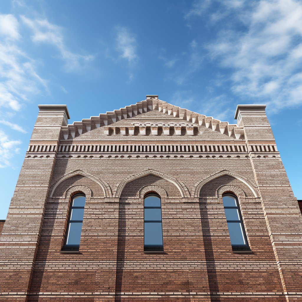 Blue brick wall synagogue photo