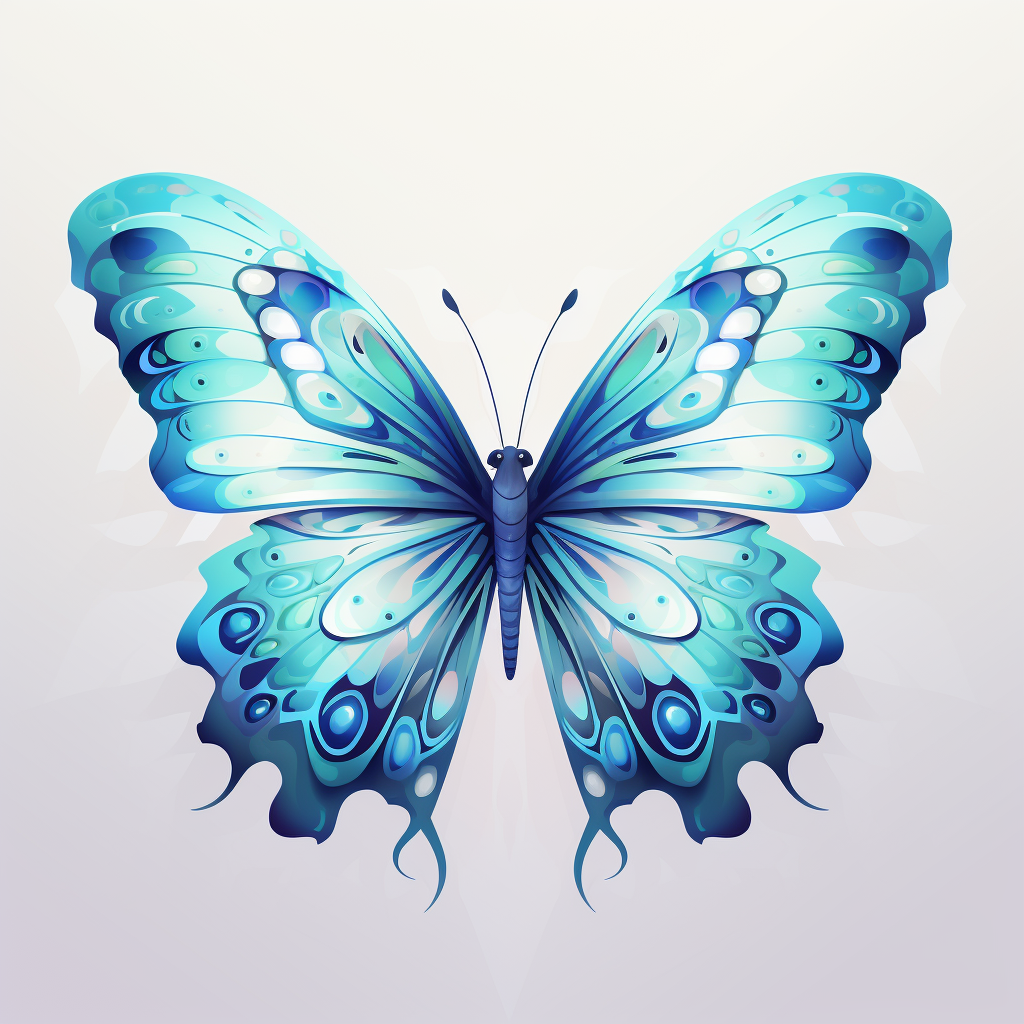 Stunning blue butterfly in vector illustration