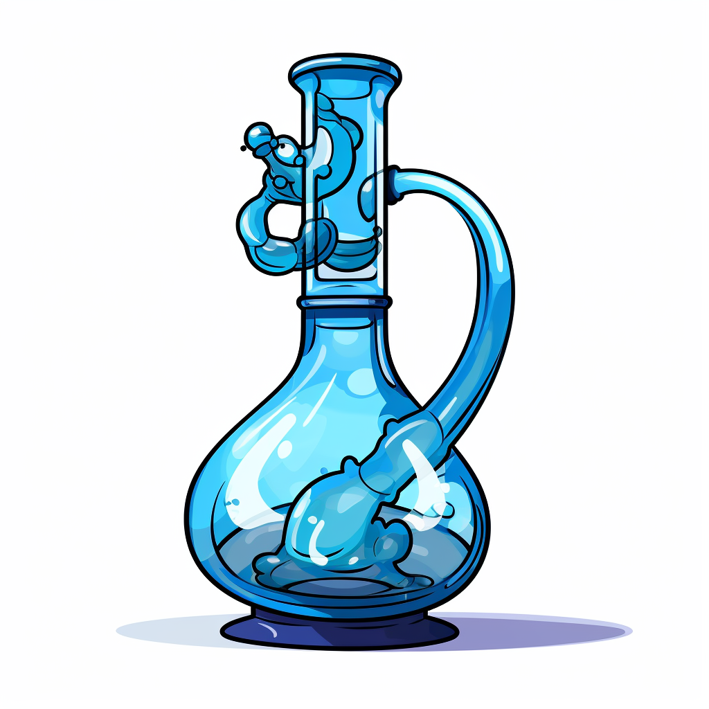 Blue cartoon glass bong