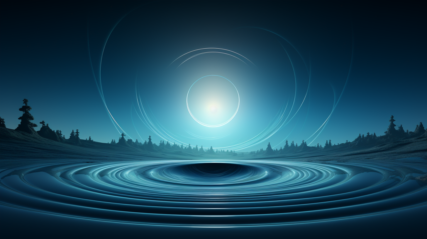 Minimalist blue circle design on soft gradient background