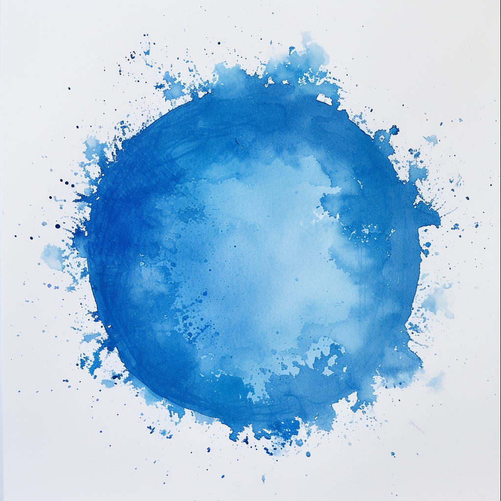 Blue Circular Spot Watercolor Wet Paper