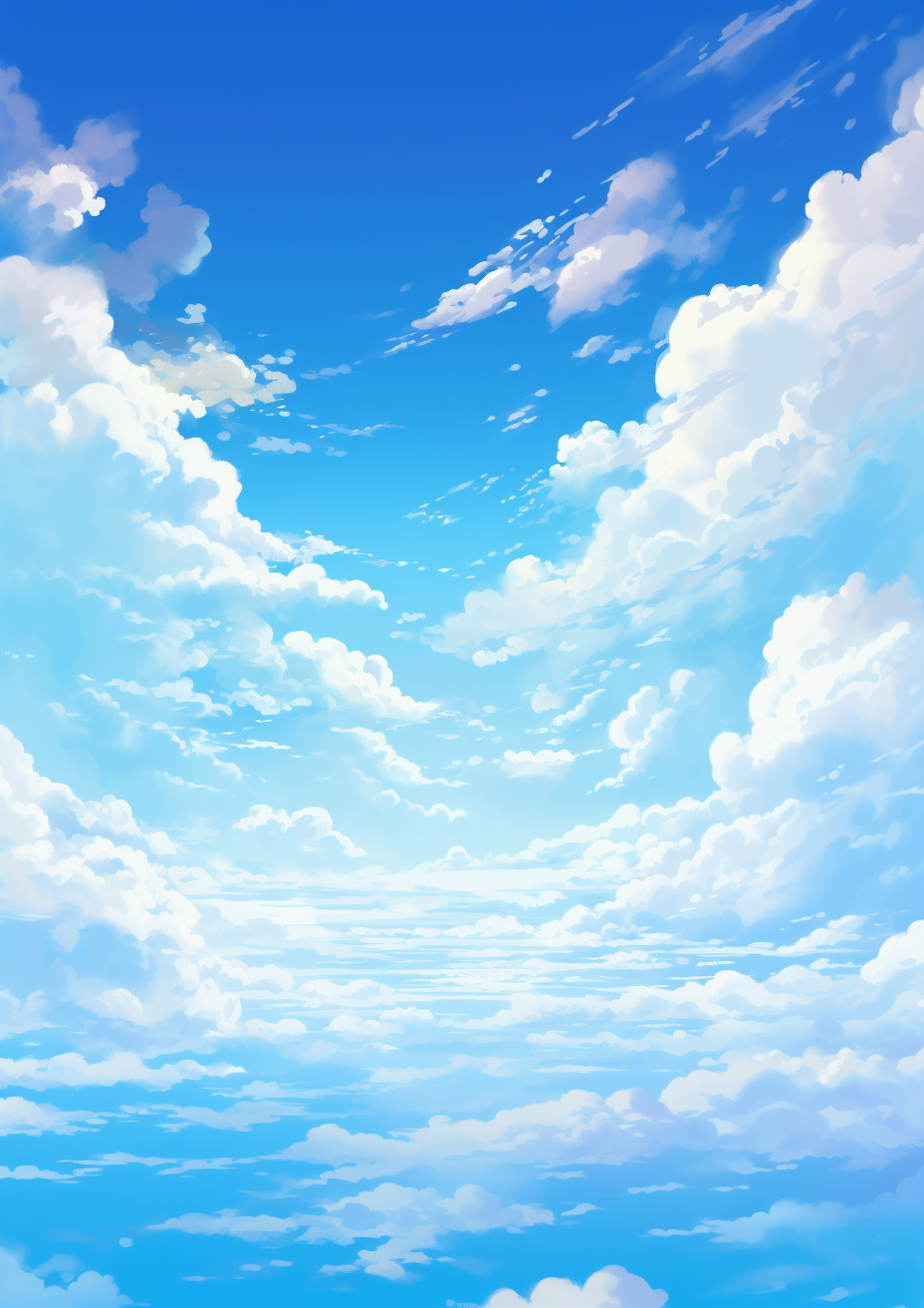 Beautiful digital painting of blue clear sky