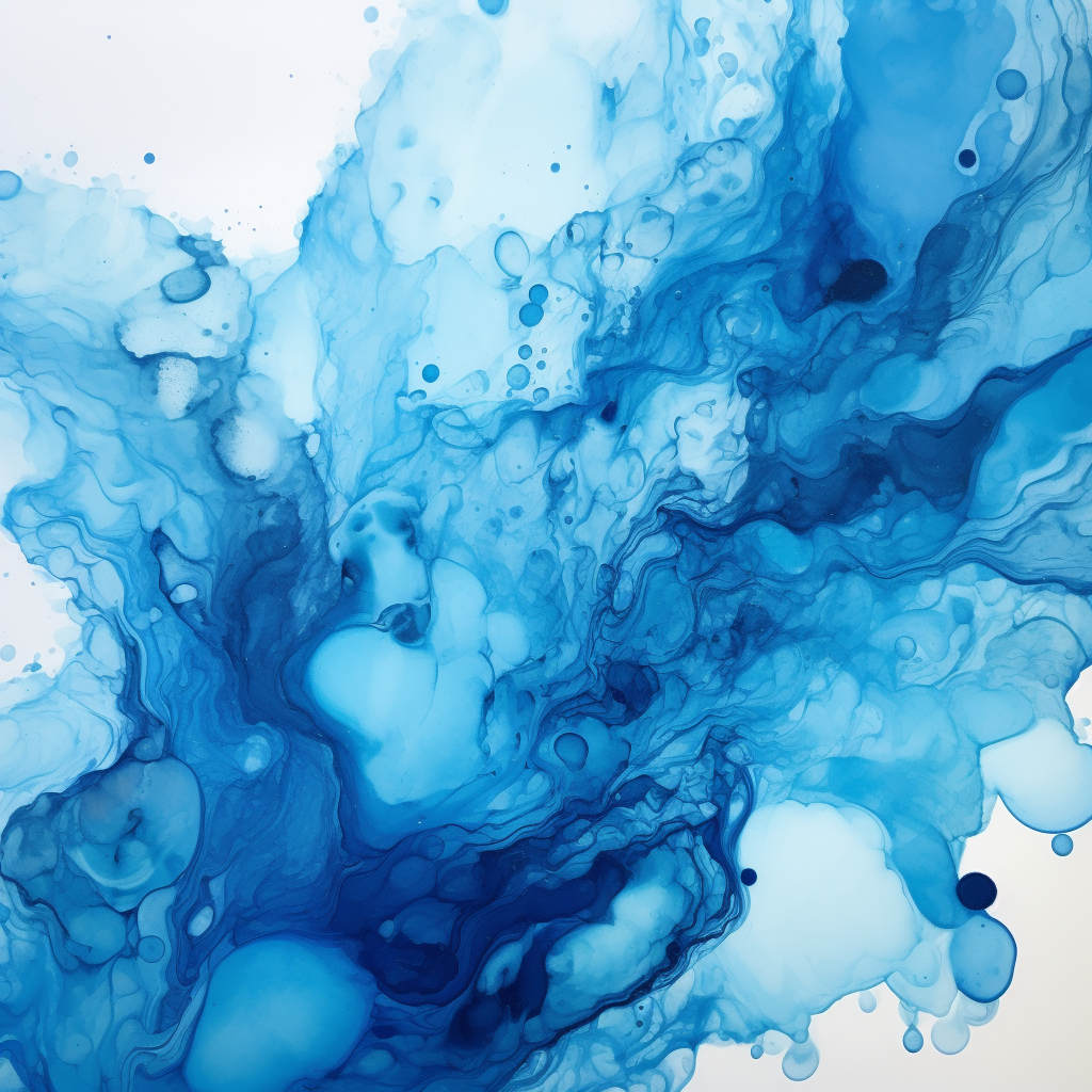 Vibrant blue dye spreading in water