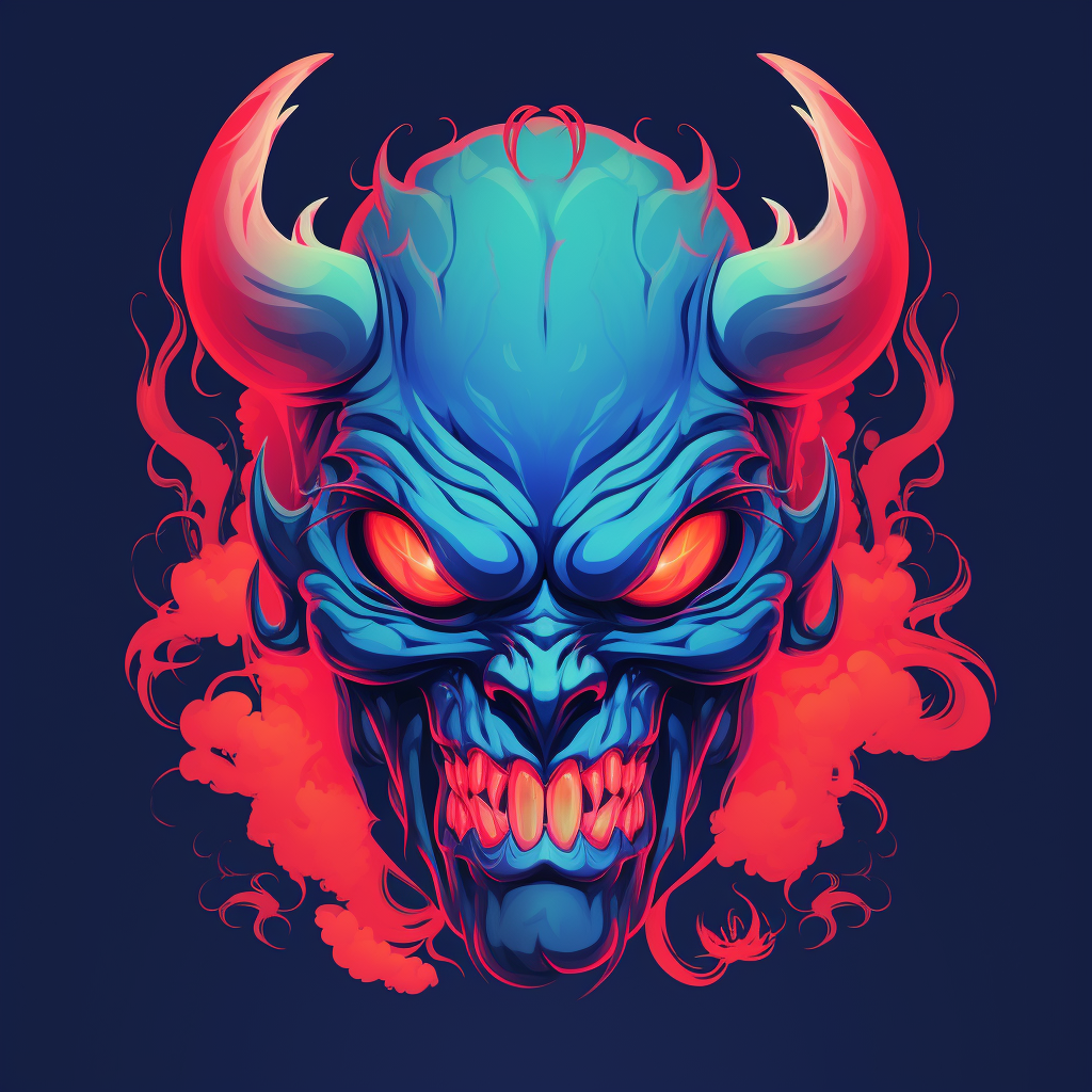 Logo of a Blue Demon Oni Monster