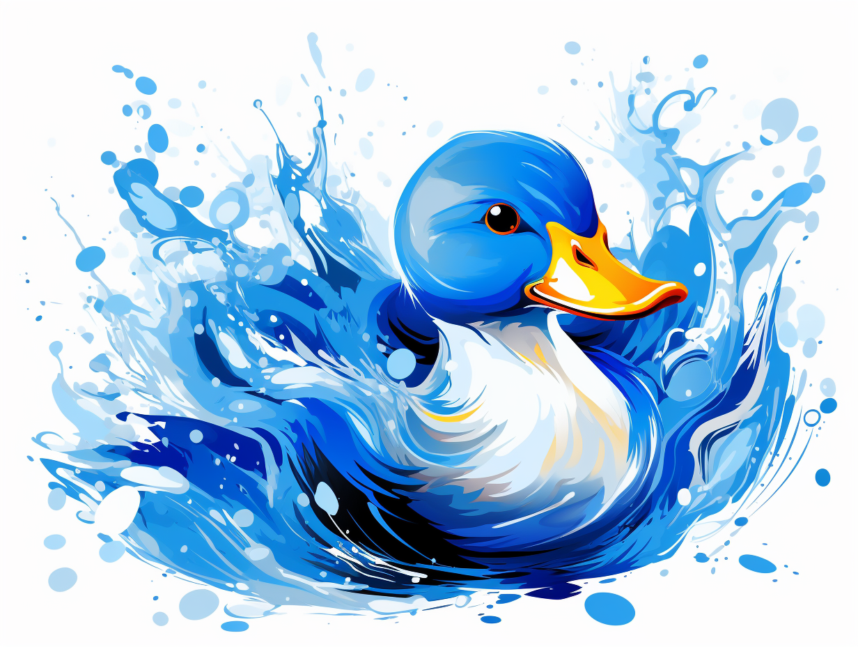 Blue duck vector graphic