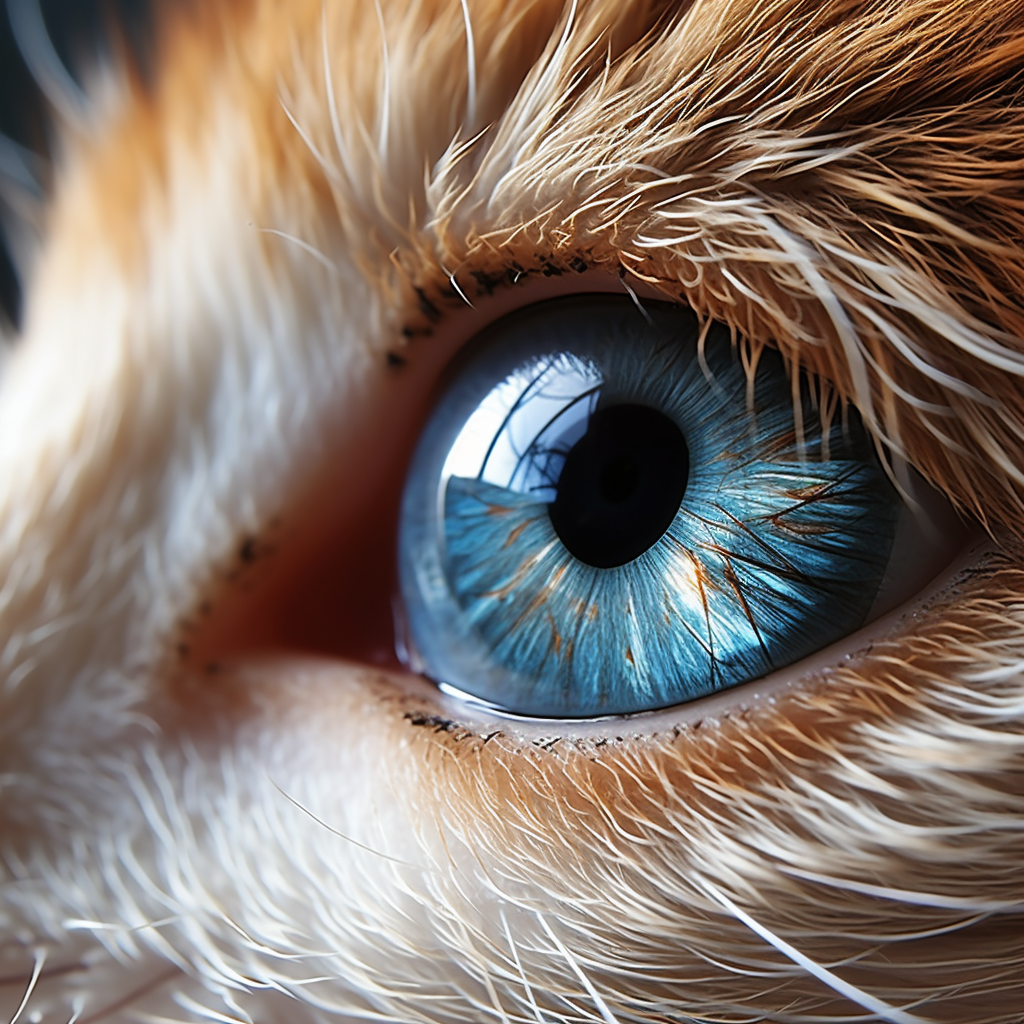 Close-up of a Cream Colored Cat's Blue Eye  ?