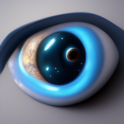 Realistic blue eye and universe render