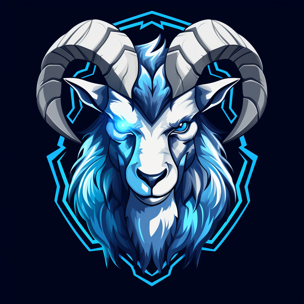 Logo of a blue-eyed goat