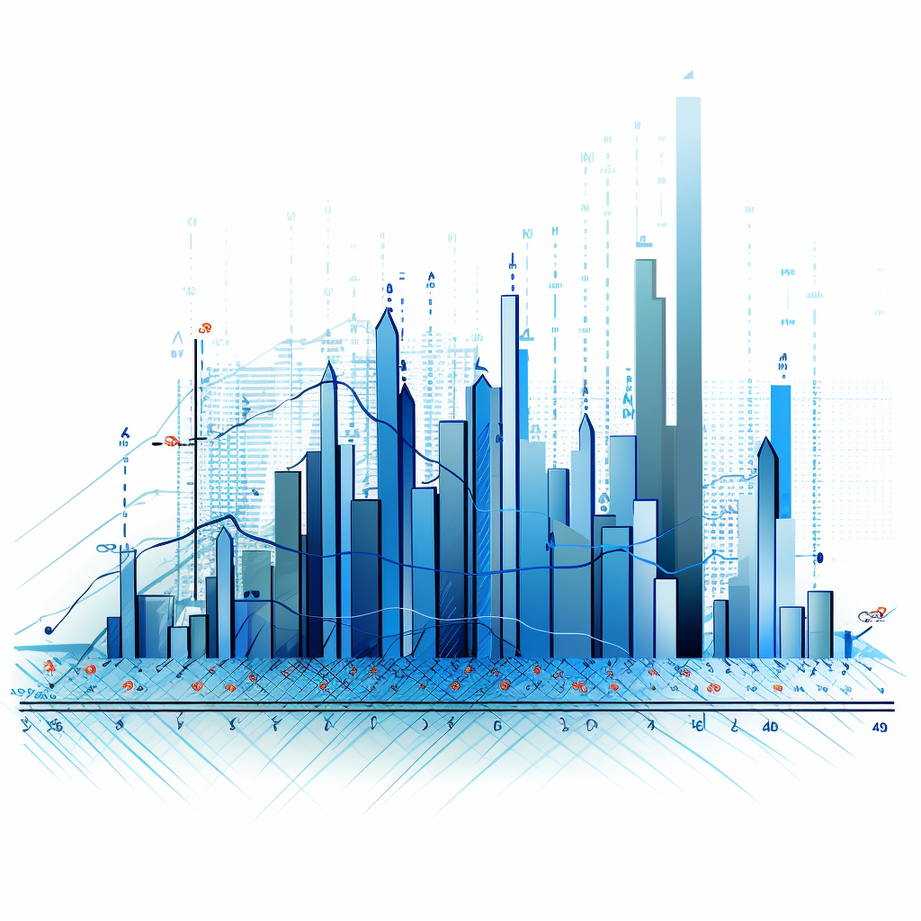 Blue financial chart on white background  ?