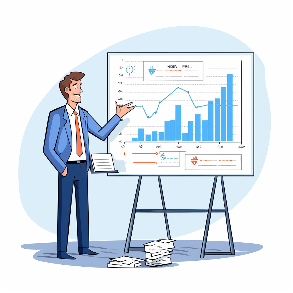 Simple blue financial chart presentation