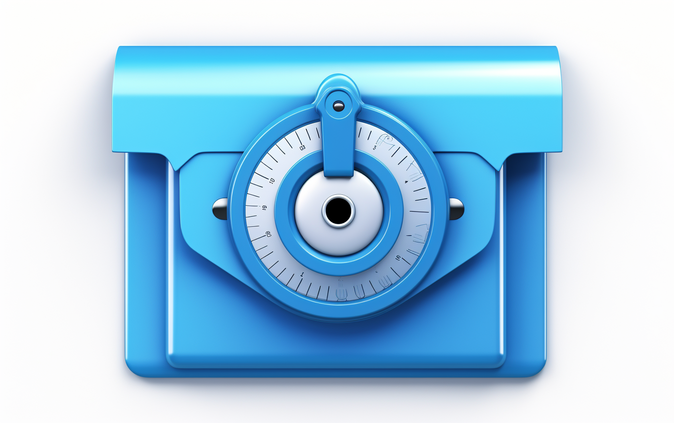 Blue folder icon with ? dial lock