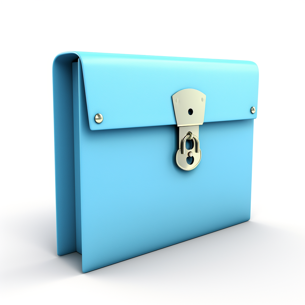 Cute blue folder with lock