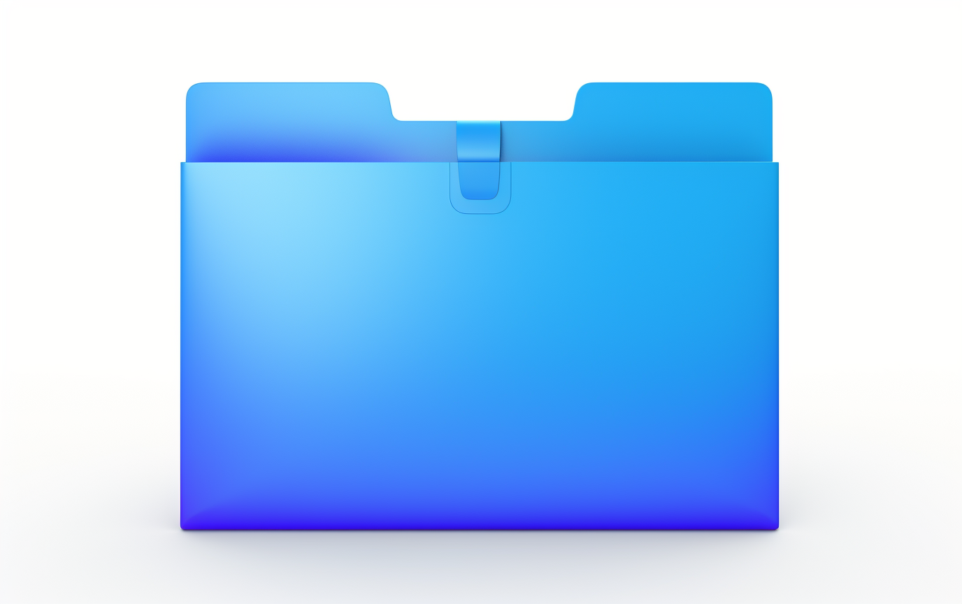 Blue folder icon with lock on white background