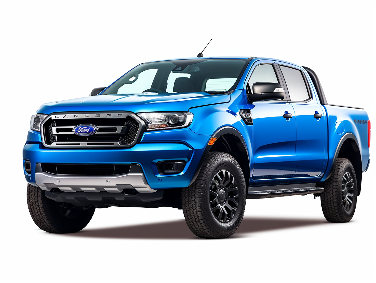 Blue Ford Ranger isolated on white background