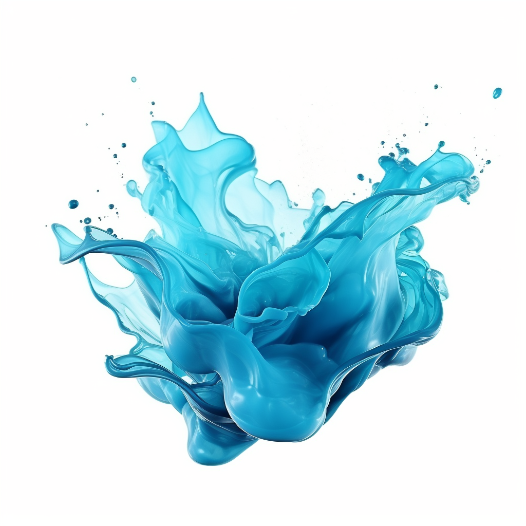 Blue Gel Liquid Splash on White Background